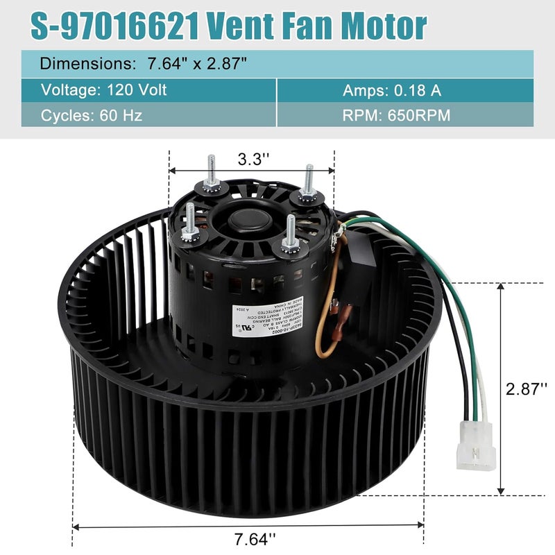 Criditpid QTR070, QTR080, S-97016621 Fan Motor for Broan Nutone QTN80L, QTN80L-A, QTRN080, QTR070L, QTR080L, QTR080F, QTRN080F, QTRN080L Bathroom Exhaust Fan, S97016621, 99080568 Replacement Motor - Image 2